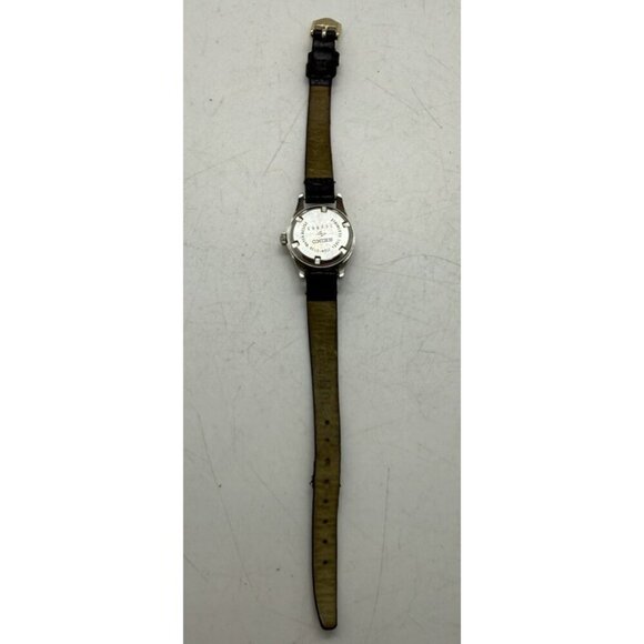 Vtg Seiko 2104-0138 Manual Wind 17Jewels Stainless Steel Womens Watch Black Band - Picture 4 of 7